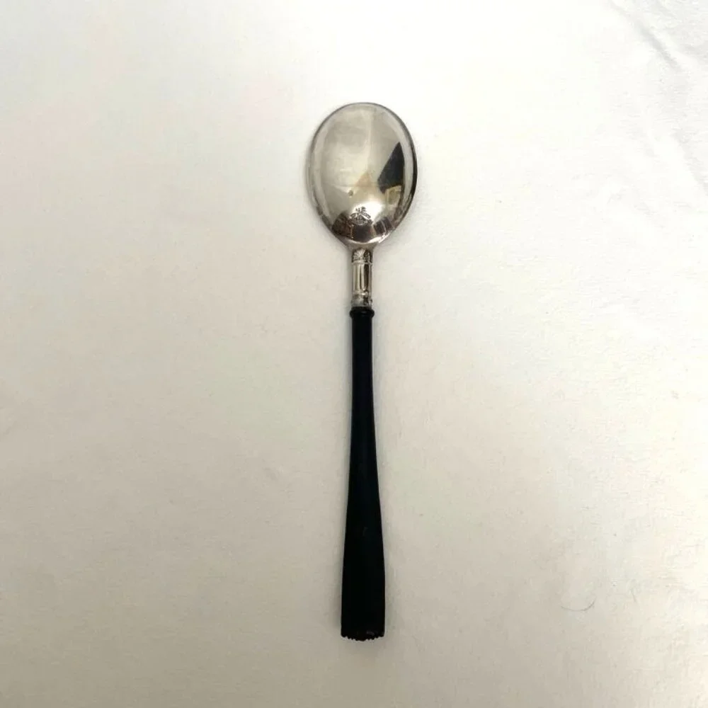 Vtg Gorham Electroplate Salad Serving Spoon & Similar‎ Style Fork Black Handle